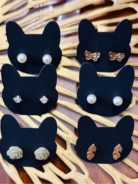 Assorted Stud Earring Set with Pearls, Roses, Crystals and Leaves
